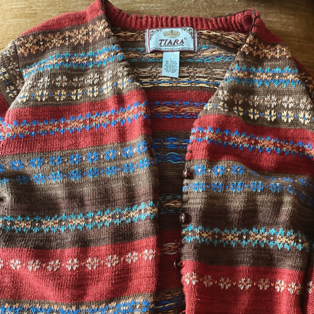 Oversized VINTAGE Tiara wool knit cardigan